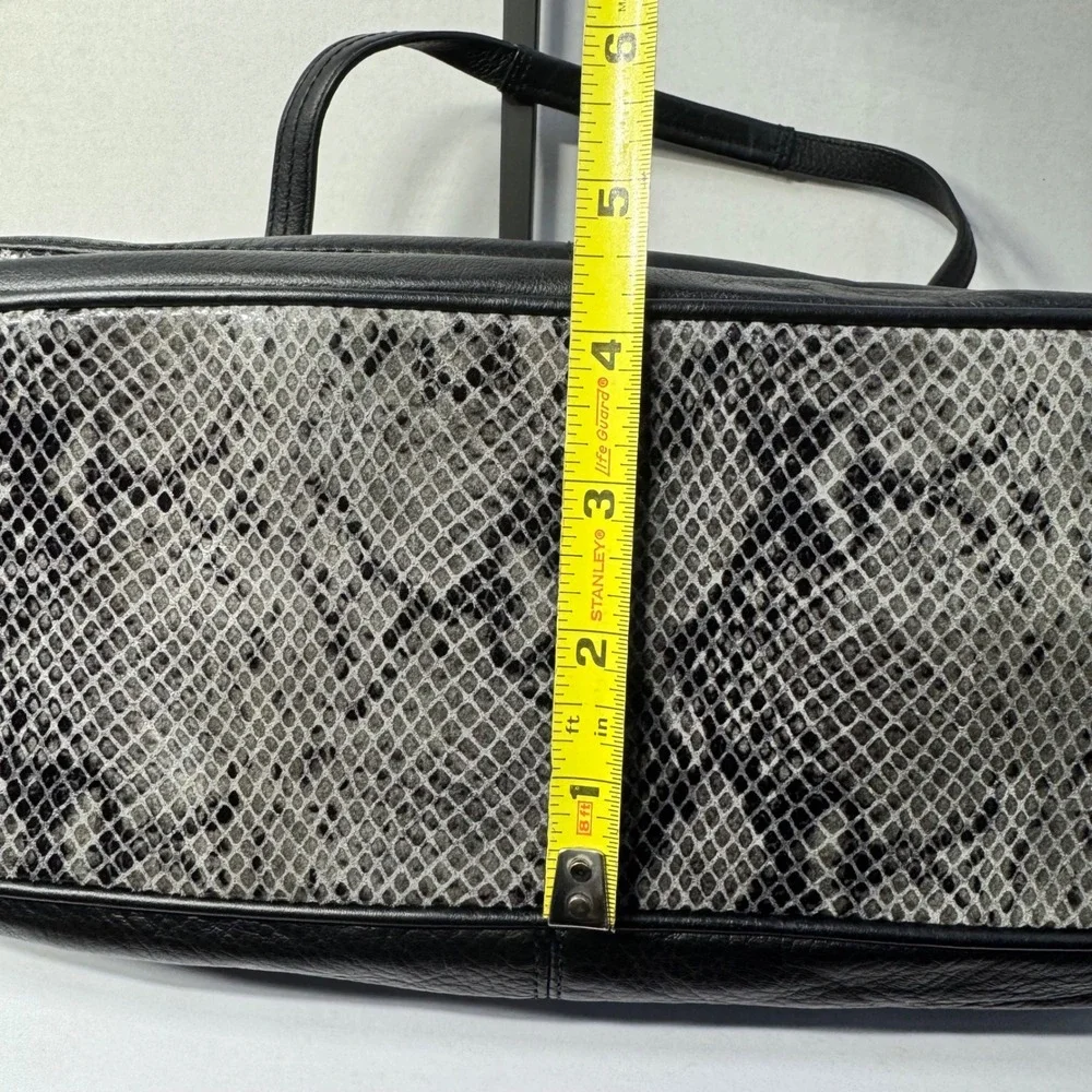 Coach Taylor Marin‎ Satchel Black Leather Snakeskin Tote Bag #A1176-F23301 NWT